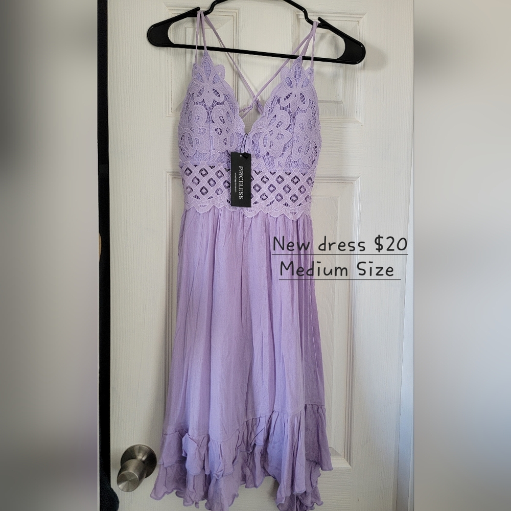 Lavender Lace Mini Dress